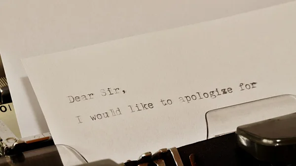 Text Dear Sir typed on old typewriter — Stock Photo, Image