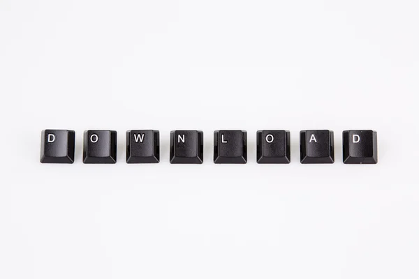 Herunterladen Wort mit schwarzen Computer-Tasten über weiß geschrieben — Stockfoto