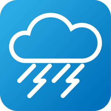 bulut ve yağmur ile hava durumu web simgesi