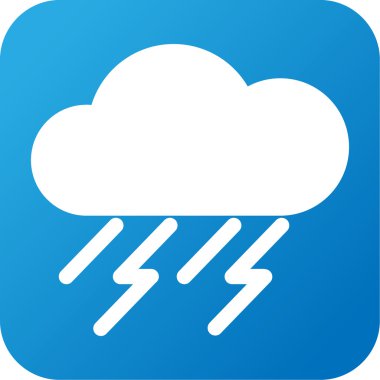 bulut ve yağmur ile hava durumu web simgesi