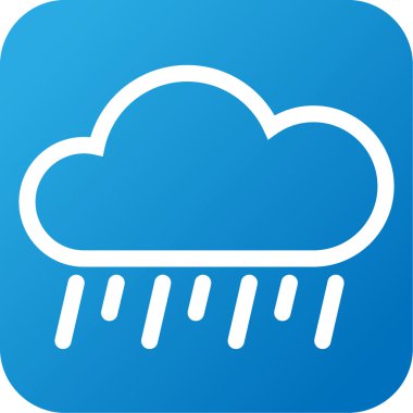 bulut ve yağmur ile hava durumu web simgesi