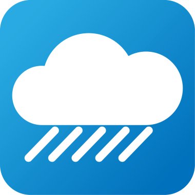 bulut ve yağmur ile hava durumu web simgesi