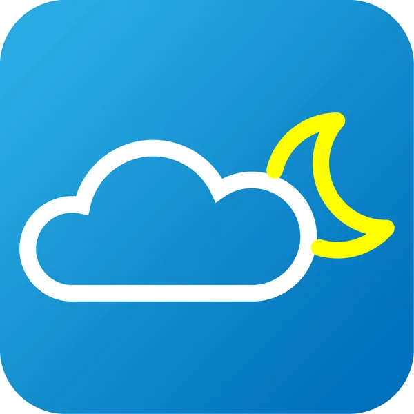 Clima icono web con nube y luna — Foto de Stock