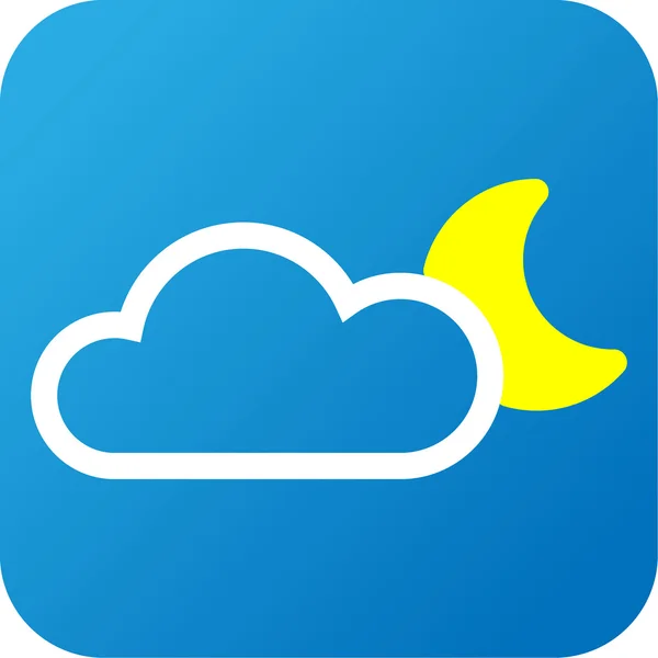 Ikona webové počasí s cloud a měsíc — Stock fotografie