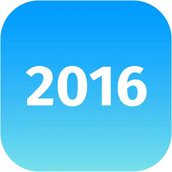 Año 2016 icono azul —  Fotos de Stock