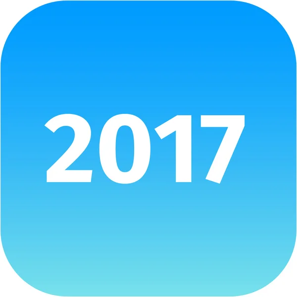 Ano 2017 ícone azul — Fotografia de Stock