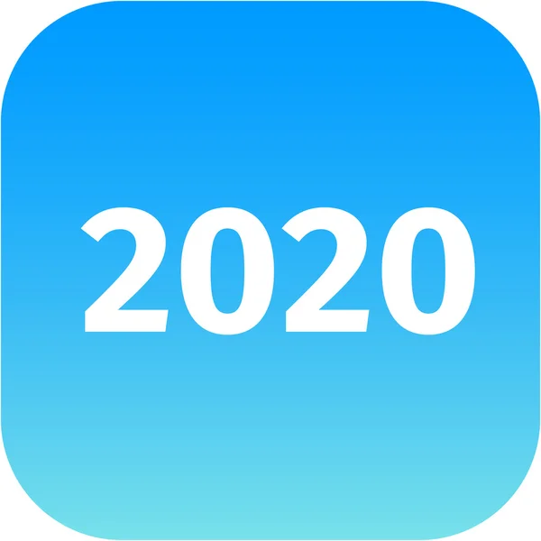 Año 2020 icono azul — Foto de Stock