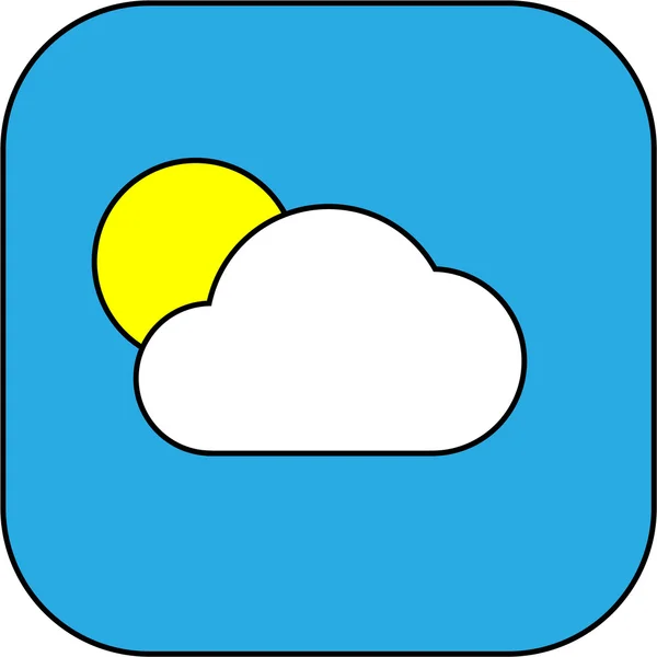 Clima icono web con nube y sol — Foto de Stock