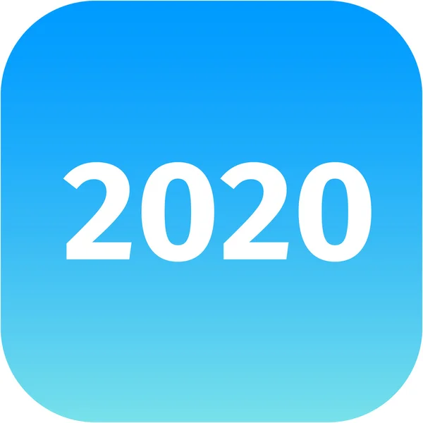 Tahun 2020 ikon biru — Stok Foto