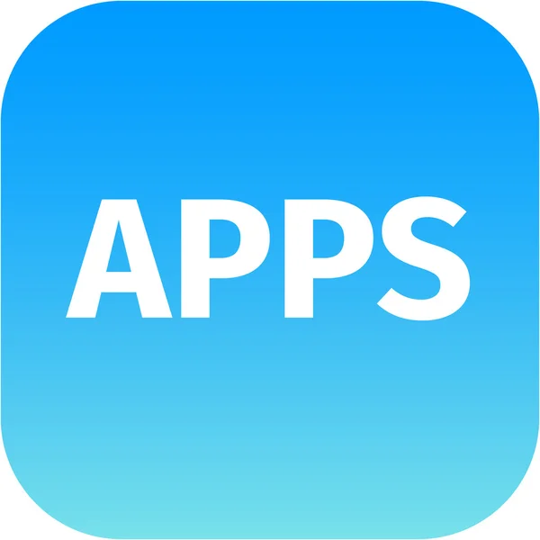 Blåt ikon med tekst apps - Stock-foto