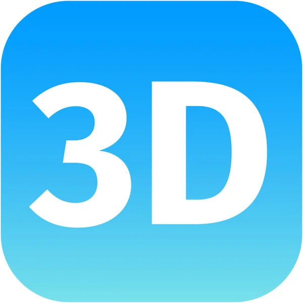 3D niebieski ikona — Zdjęcie stockowe