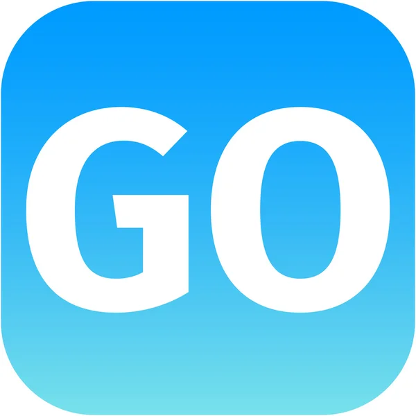 Blue go icon — Stock Photo, Image