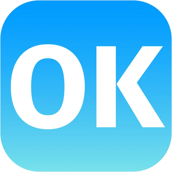 Голубая иконка OK для приложения — стоковое фото