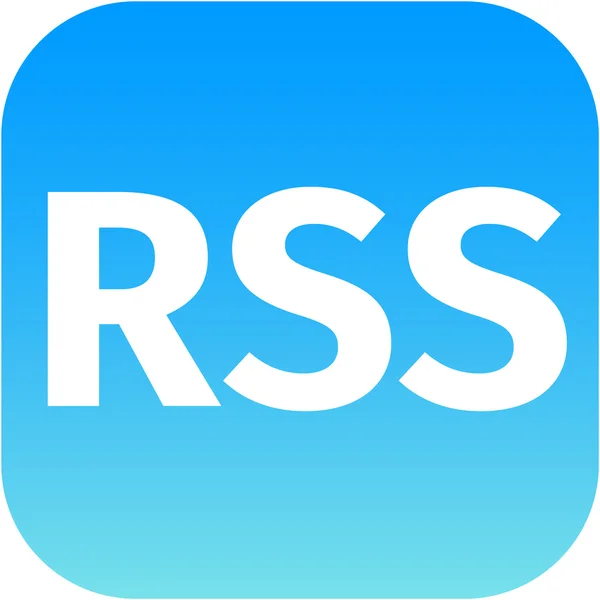 Rss feed ícone azul — Fotografia de Stock