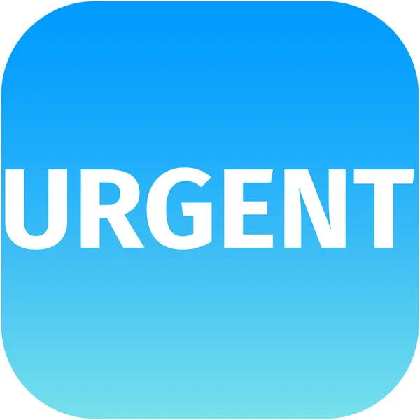 Text urgent on blue icon — Stock Photo, Image