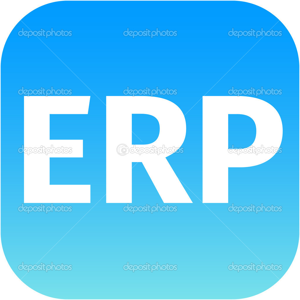 modern erp icon in blue stock photo jarin13 49171673