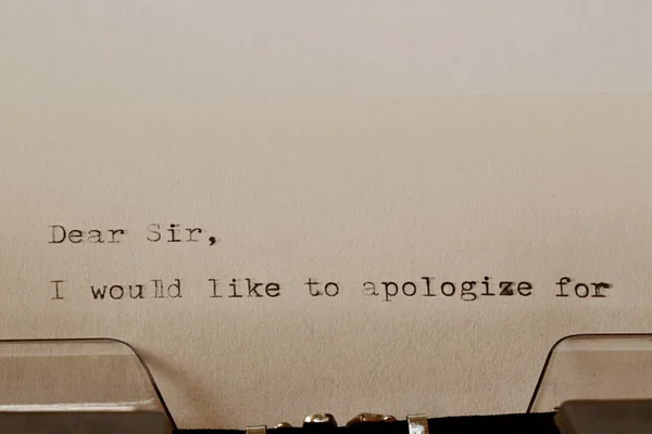 Text Dear Sir typed on old typewriter — Stock Photo, Image