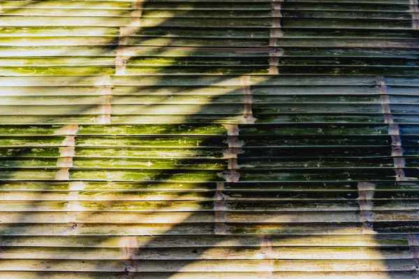 Régi Barna Árnyalatú Bambusz Egyszerű Fal Vagy Bambusz Kerítés Textúra — Stock Fotó