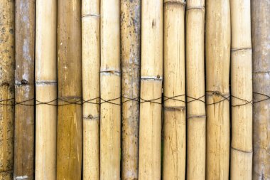 Eski kahverengi ton bambu basit duvar ya da iç ya da dış tasarım vintage tonu için Bambu çit dokusu arka planı. Kahverengi bambu desenli arka plan. Kasaba sakinleri hırsızlardan korunuyor..