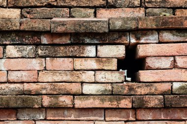 Kahverengi tuğla duvar. Kahverengi tuğla duvar desenli arka plan dokusu. Eski ve eski tarz desenli soyut duvar kağıdı dokusu. Ev ya da ofis tasarımı arka planı. Olağanüstü güzel bir mimari..