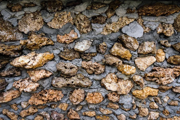 Стена Старого Стиля Грубых Камней Цементом Древний Гранж Камни Стены — стоковое фото