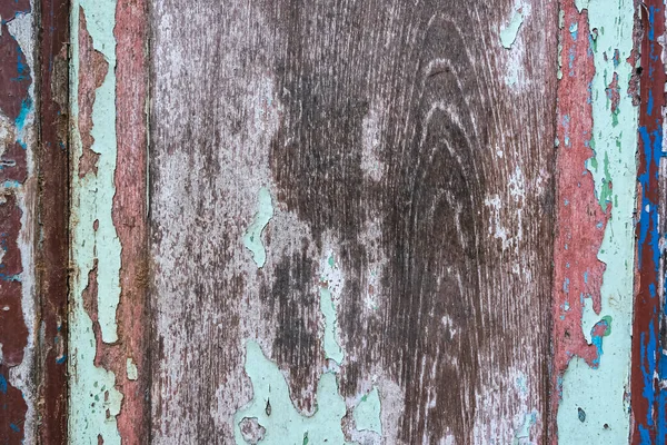 Craquelure Colorée Peinture Délaminée Sur Fond Porte Bois Fond Texture — Photo
