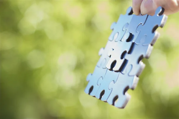 Negen puzzel stukjes zaak — Stockfoto