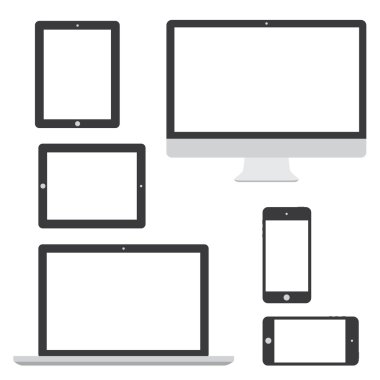 Computer tablet laptop phone logo isolation vector eps10