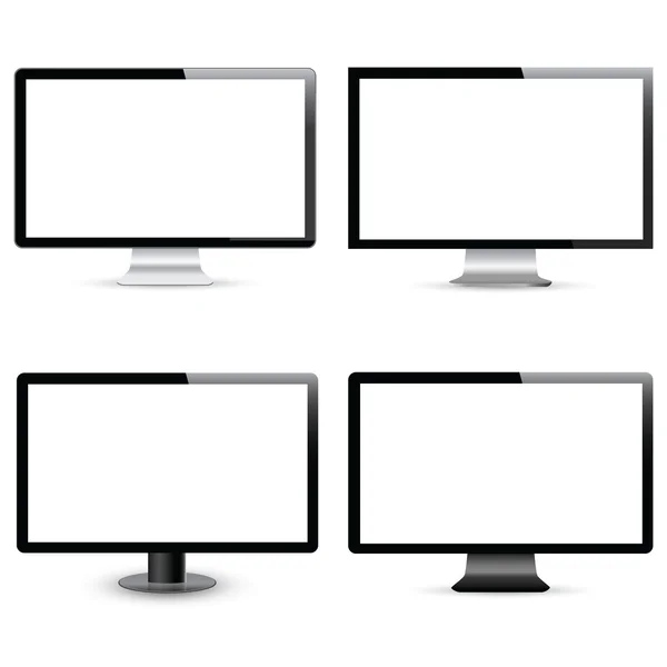 Conjunto de quatro modernos monitores de computador vetor eps10 — Vetor de Stock