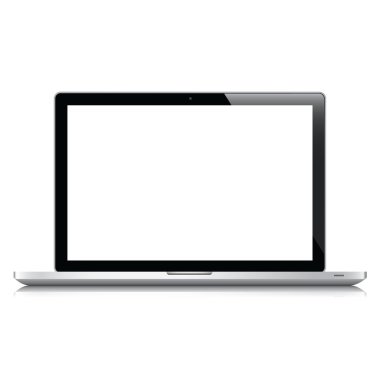 Modern parlak dizüstü bilgisayar beyaz vektör eps10 üzerinde izole
