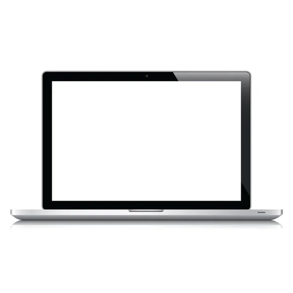 Modern glossy laptop isolated on white vector eps10 — Stock Vector