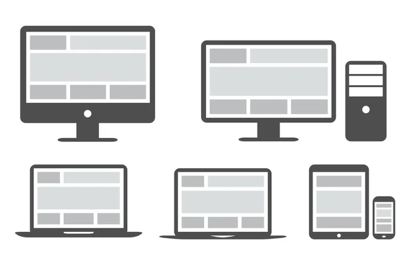 Responsive Grid und Webdesign im vereinfachten Symbolvektor — Stockvektor