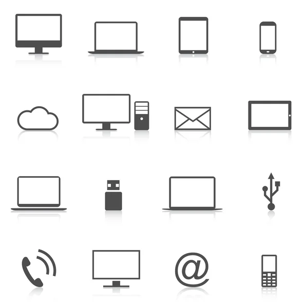 Satz moderner Computersymbole Isolationsvektor — Stockvektor