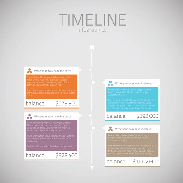 Línea de tiempo infografía plantilla vector — Archivo Imágenes Vectoriales