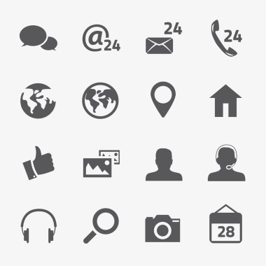 sosyal medya ve bağlantı vector Icons set