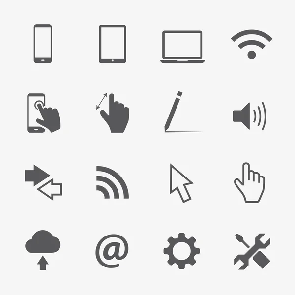 Computer vector icons set — Stock Vector