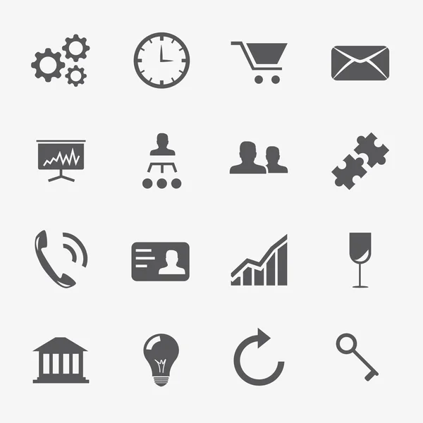 Iconos de negocio y estrategia vector conjunto — Vector de stock