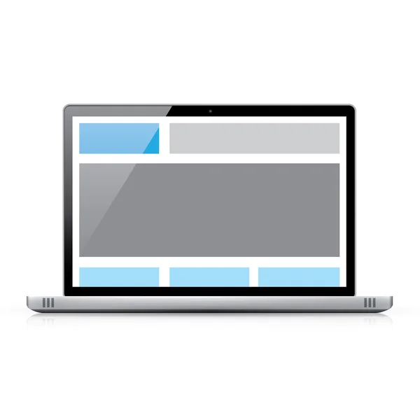 Web-Coding-Konzept - Responsive HTML und CSS-Webdesign in Laptop-Computern — Stockvektor