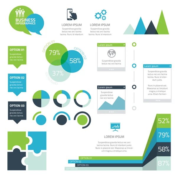 Moderna serie di elementi vettoriali infografici aziendali — Vettoriale Stock