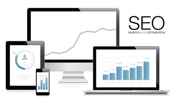 Optimización de motores de búsqueda (SEO) vector concepto — Archivo Imágenes Vectoriales