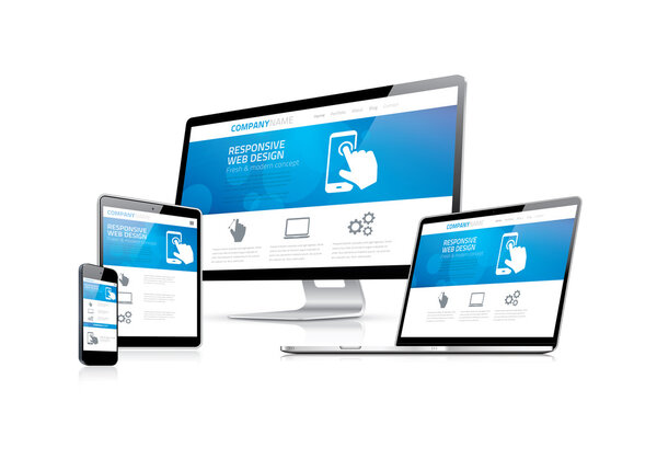 Website coding development with responsive web design concept