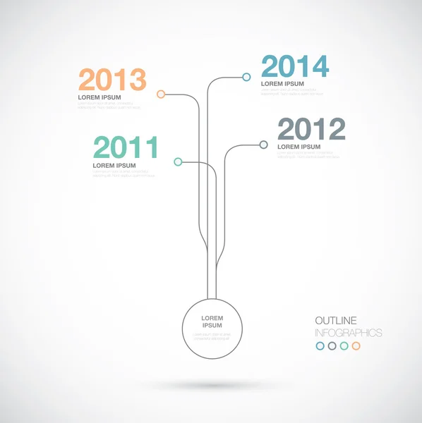 Tło wektor zarys infografiki osi czasu innowacji — Wektor stockowy