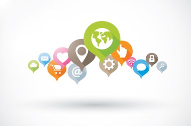 Web medya grubu simgeler vektör çizim şablonu