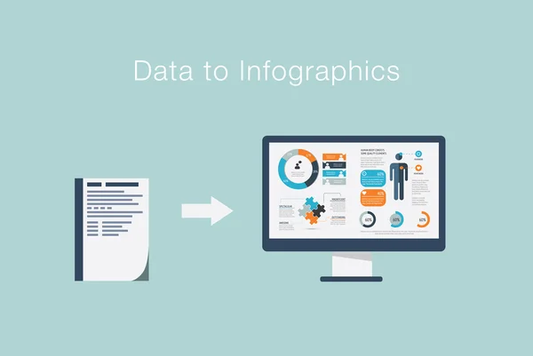 Adatok infographics vektoros illusztráció lapos stílusú megjelenítés — Stock Vector