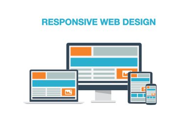 tam olarak yanıt veren web tasarım düz bilgisayar simgeleri illüstrasyon vektör