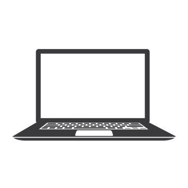 Beyaz arka plan üzerinde izole laptop vektör çizim simgesi