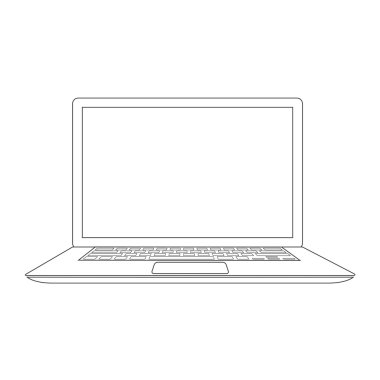 laptop vektör çizim özetlenen