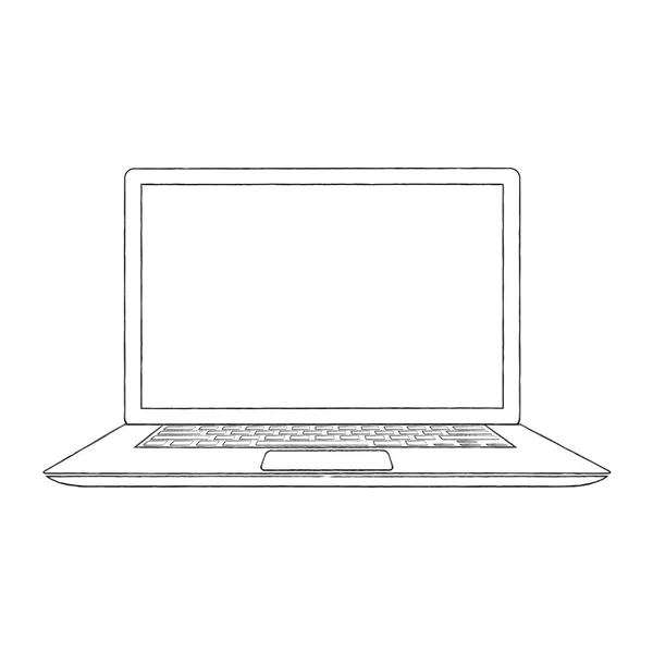 Handgezeichnete skizzierte Laptop-Vektorillustration — Stockvektor