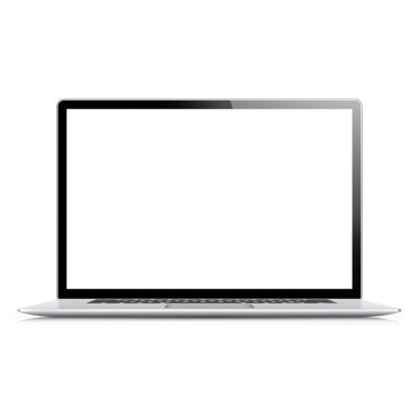 çok detaylı ve gerçekçi vektör laptop üzerinde beyaz izole