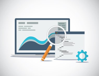 Web sitesi Seo (arama motoru optimizasyonu) analizi ve işlem düz vektör kavramı